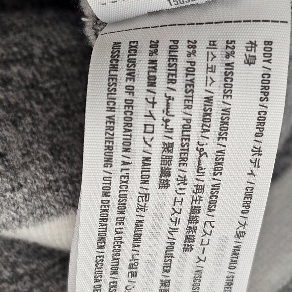 Abercrombie Fitch V Neck Knit Pullover Mens M Oversize Long Slv Gray White NEW - Picture 6 of 8